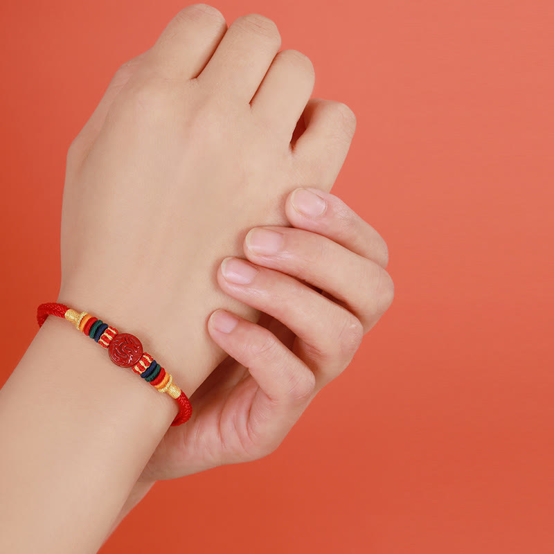 Year of the Dragon 925 Sterling Silver Chinese Zodiac Cinnabar Auspicious Matches Blessing Bracelet (Extra 35% Off | USE CODE: FS35)