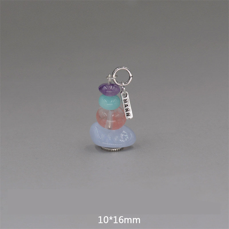 Zen Cairn Labradorite Various Crystals Calm Pendant Necklace