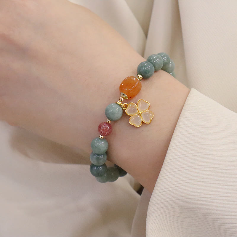 Bring Good Luck Green Jade Bracelet Bangle Bundle