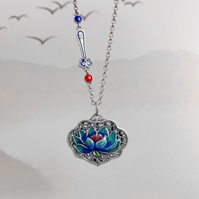 Lotus Auspicious Cloud New Beginning Necklace Pendant Ring (Extra 30% Off | USE CODE: FS30)