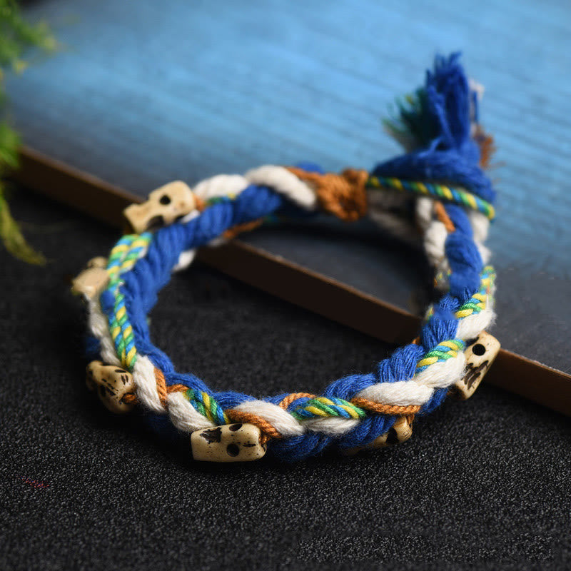 Tibetan Zakiram Goddess of Wealth Bead Engraved Handmade Luck Bracelet