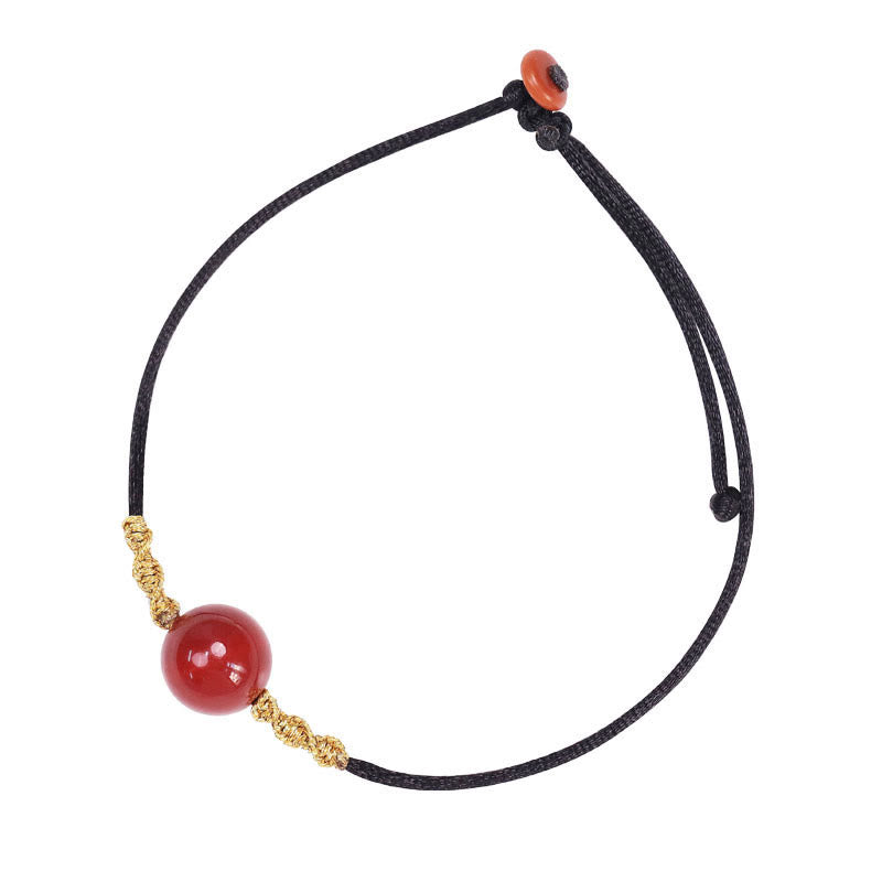 Natural Red Agate Chalcedony Self-acceptance Confidence String Bead Bracelet Necklace Pendant