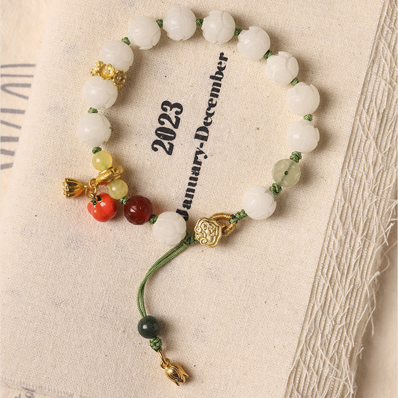 Natural Bodhi Seed Sculptural Bead Bracelet