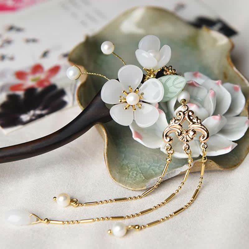 Ebony Flower Protection Blessing Hairpin Decorations