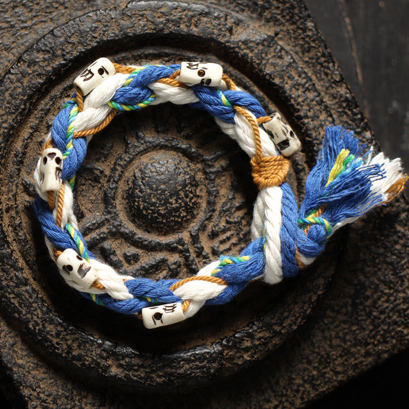 Tibetan Zakiram Goddess of Wealth Bead Engraved Handmade Luck Bracelet