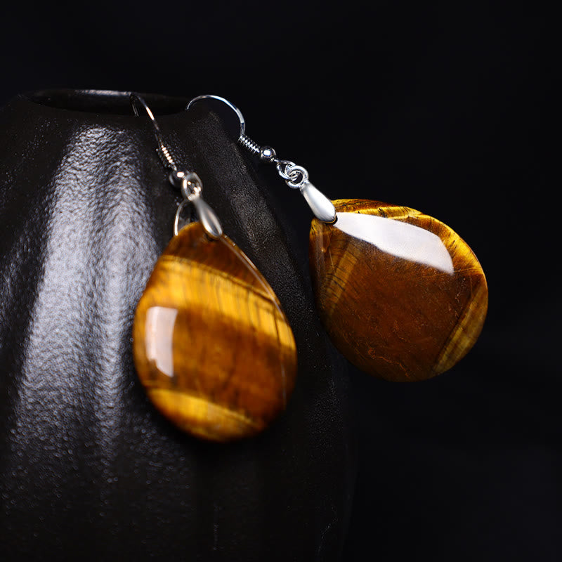 Handcrafted Natural Gemstone Dangle Drop Earrings