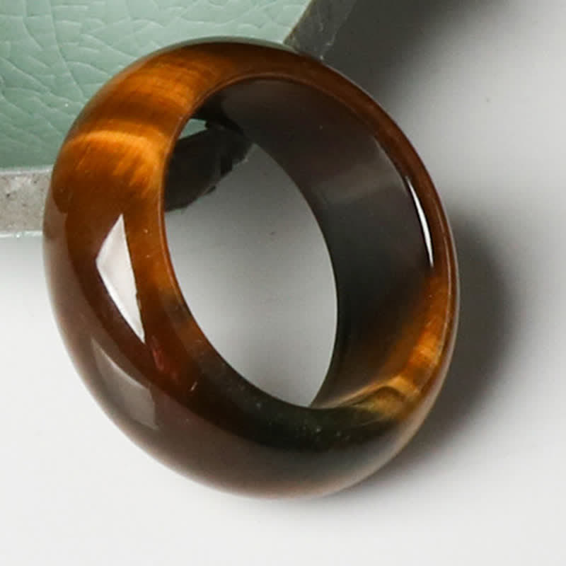 Tiger Eye Stone Strength Protection Ring