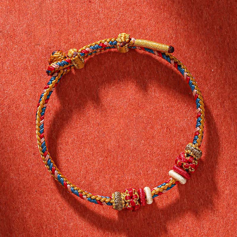 Handmade Dunhuang Color Luck Braid String Bracelet