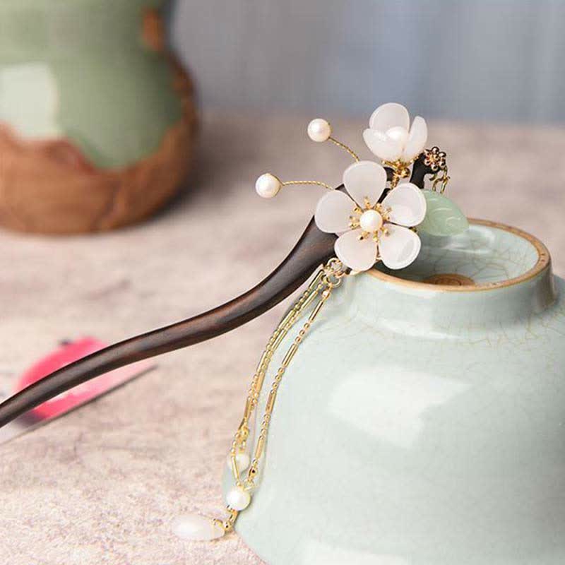 Ebony Flower Protection Blessing Hairpin Decorations