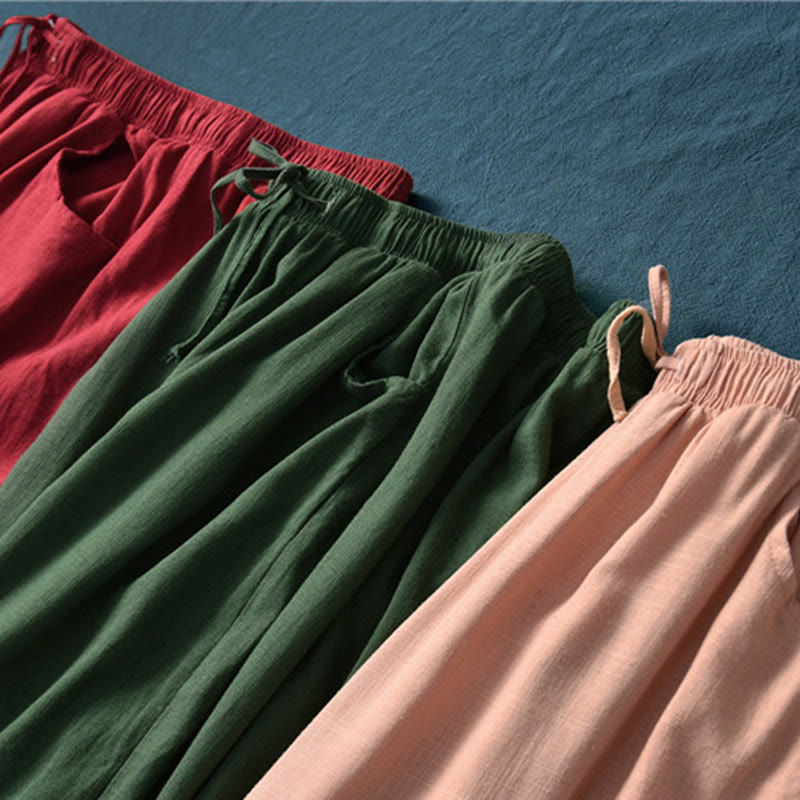 Plain Wide Leg Pants Dance Women's Yoga Pants With Pockets