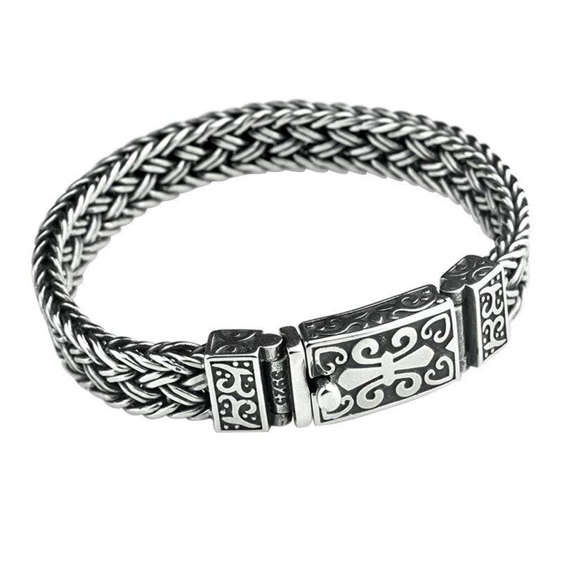 Retro Vine Totem Pattern Braided Healing Chain Bracelet