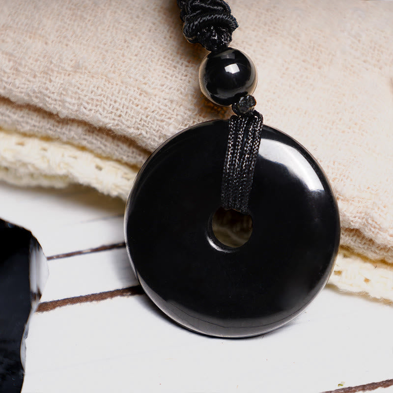 Lucky Coin Pendant Healing Crystal Gemstone Necklace