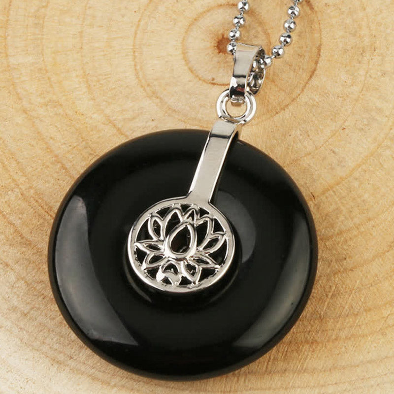 Various Crystal Amethyst Pink Crystal Lotus Healing Necklace Pendant