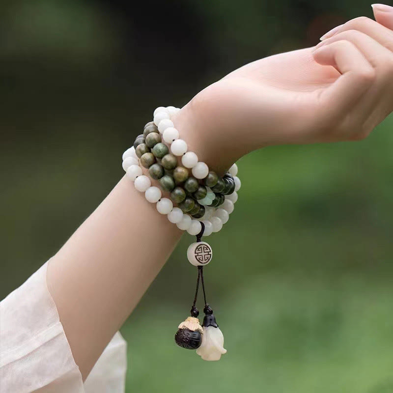 Natural Green Sandalwood Bodhi Seed Soothing Bracelet