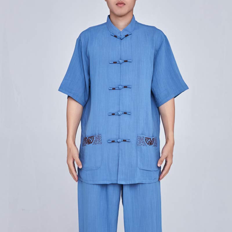 Meditation Zen Prayer Spiritual Tai Chi Qigong Practice Unisex Embroidery Clothing Set