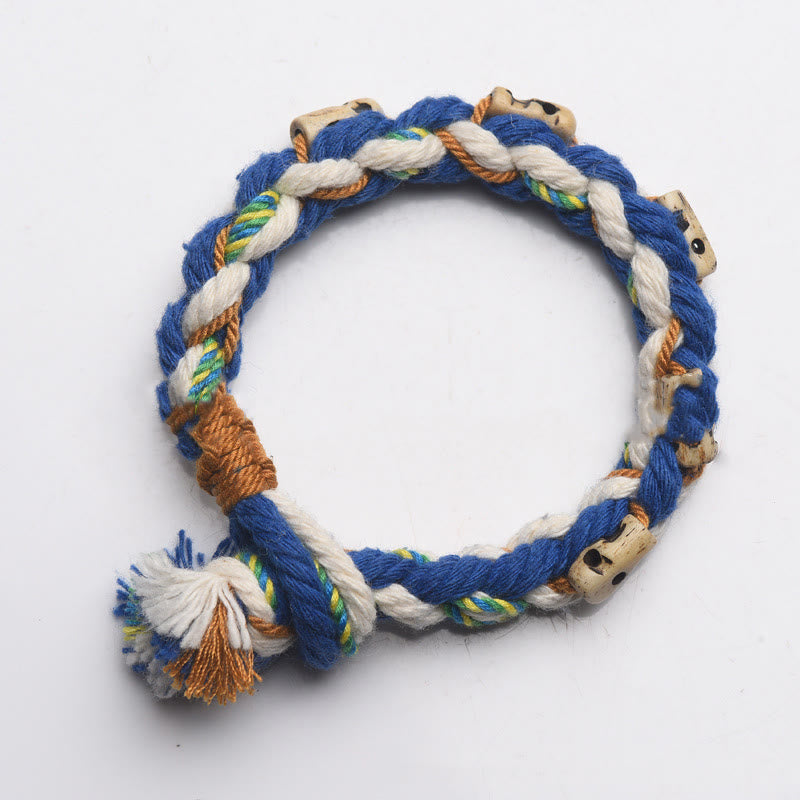 Tibetan Zakiram Goddess of Wealth Bead Engraved Handmade Luck Bracelet