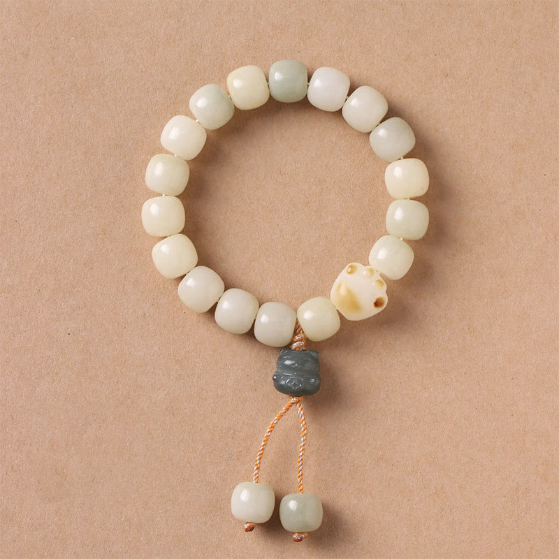 Lucky Cat Bodhi Seed Cat Paw Peace Bracelet