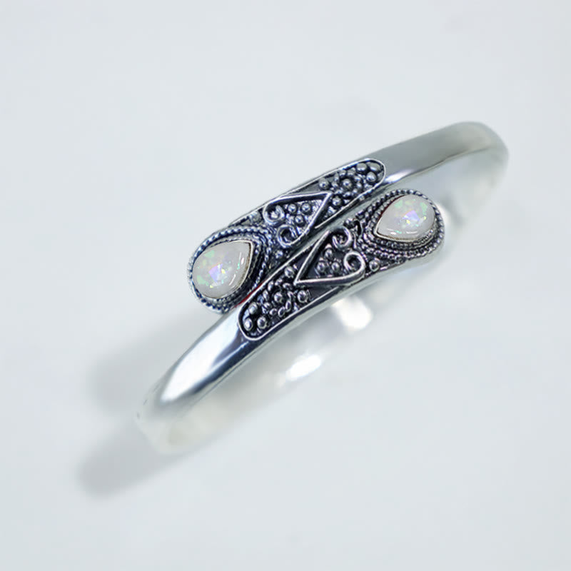 Zircon Water Drop Pattern Healing Cuff Bracelet Bangle