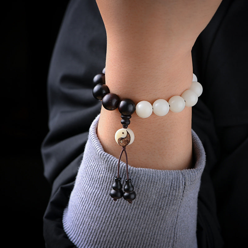 Ebony YinYang Protection Bracelet Decoration