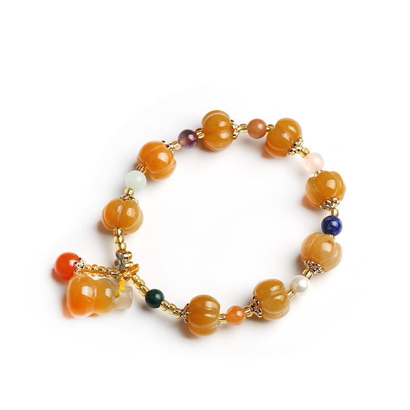 Golden Silk Jade Pixiu Wealth Bracelet