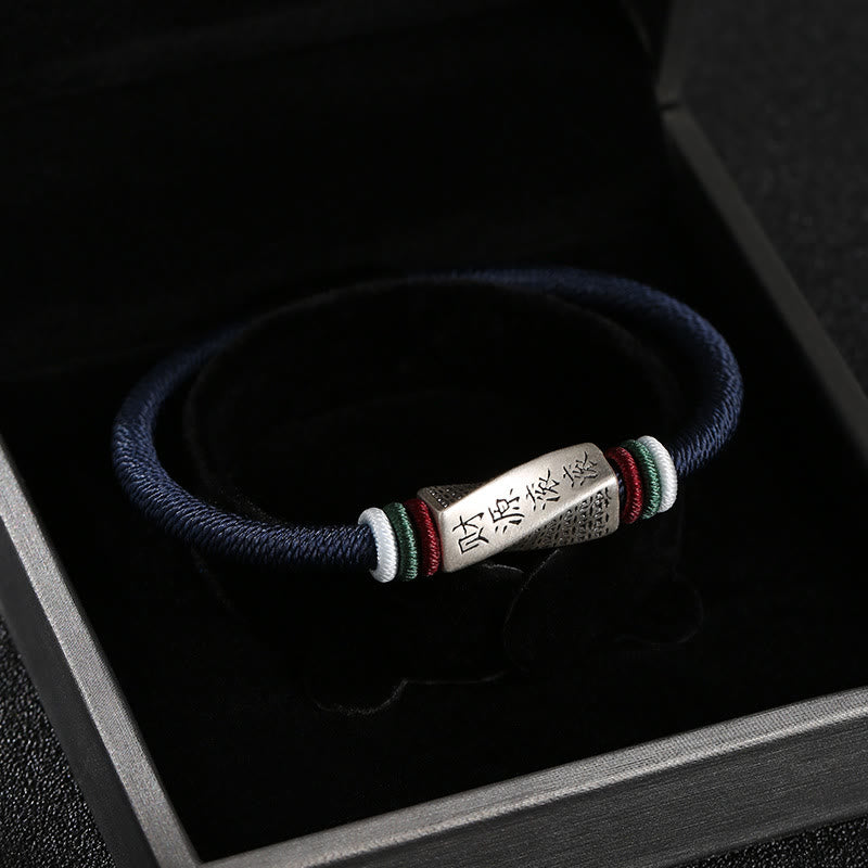 Handmade 999 Sterling Silver String Buckle Blessing Bracelet