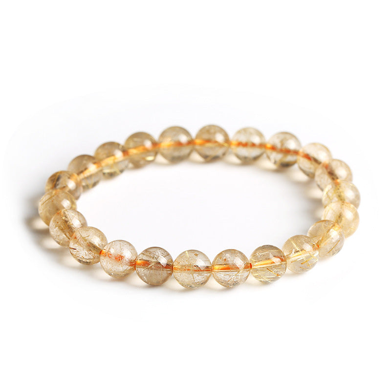 Natural Citrine Round Gemstone Energy Bracelet