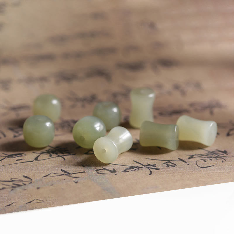 Natural Abelia Biflora Wood Hetian Jade Bamboo Bead Warding Off Evil Spirits Bracelet