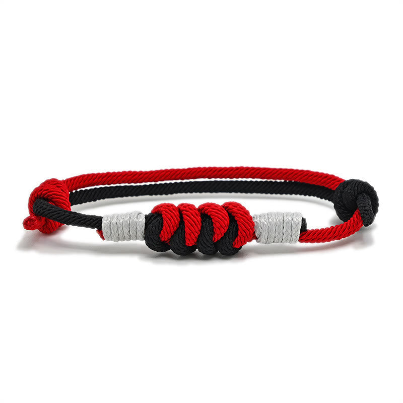 Minimalist Hand-Braided Copper Vajra Knot Red String Bracelet