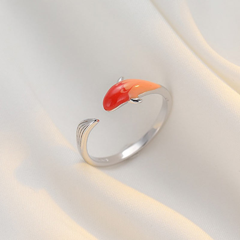 Koi Fish Copper Balance Luck Adjustable Ring