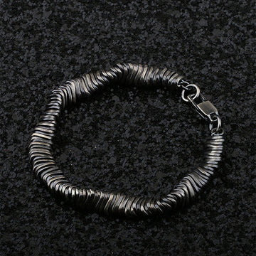 Vintage Twisted Chain 925 Sterling Silver Bracelet with Lock Clasp