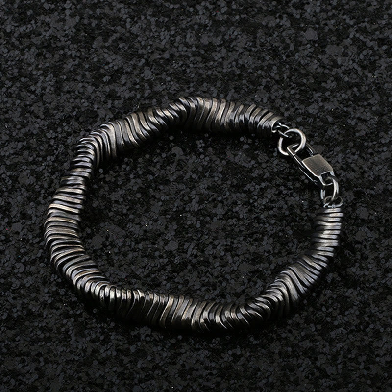 Vintage Twisted Chain 925 Sterling Silver Bracelet with Lock Clasp