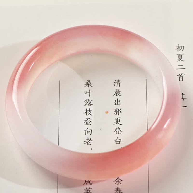 Pink Golden Silk Jade Wealth Bracelet Bangle