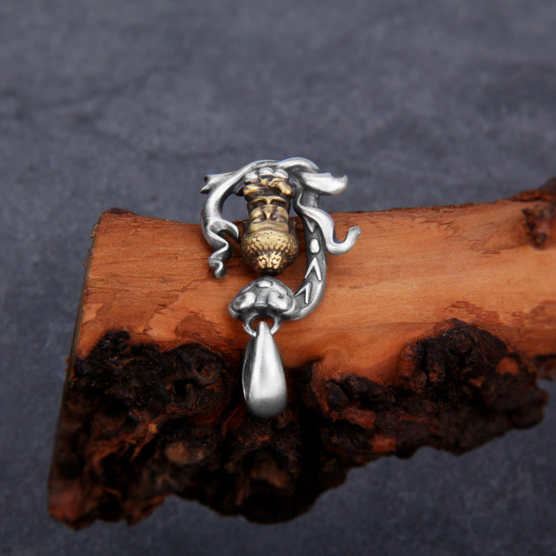 925 Sterling Silver Zen Buddha Ruyi Handle Compassion Necklace Pendant