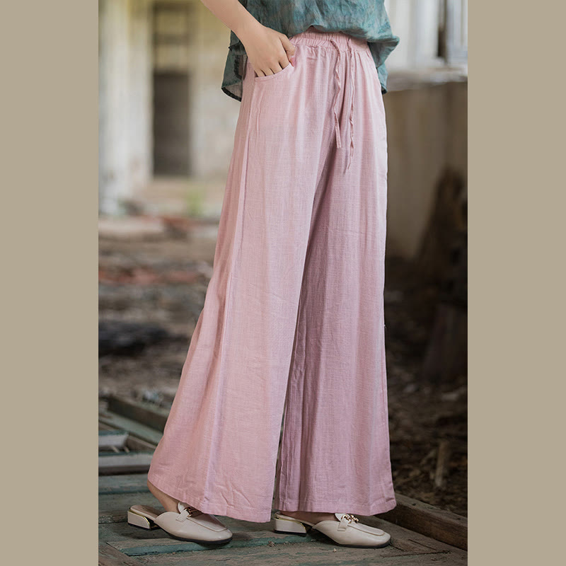 Plain Wide Leg Pants Dance Women's Yoga Pants With Pockets