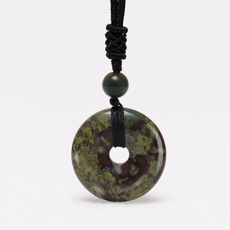 Lucky Coin Pendant Healing Crystal Gemstone Necklace