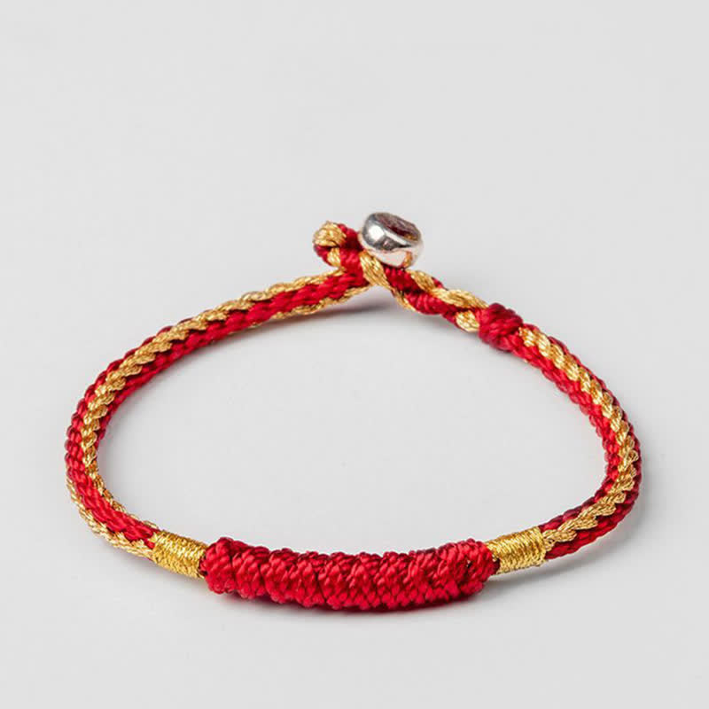 Handmade Tibetan Braided Red and Black String Minimalist Bracelet