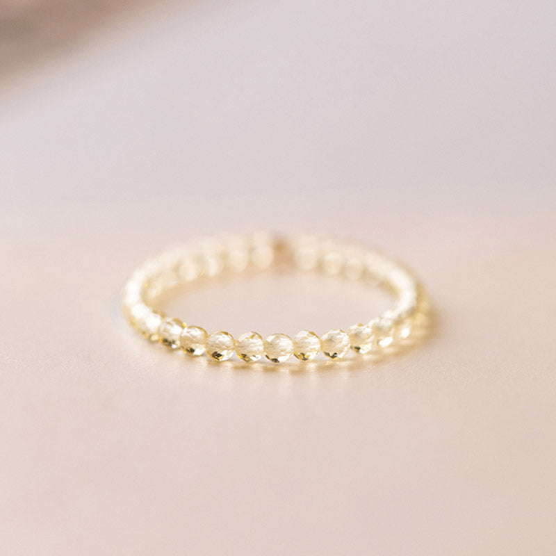 Natural Citrine and 14k Gold-Plated Handcrafted Minimalist Ring