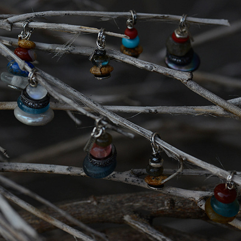 Zen Cairn Labradorite Various Crystals Calm Pendant Necklace