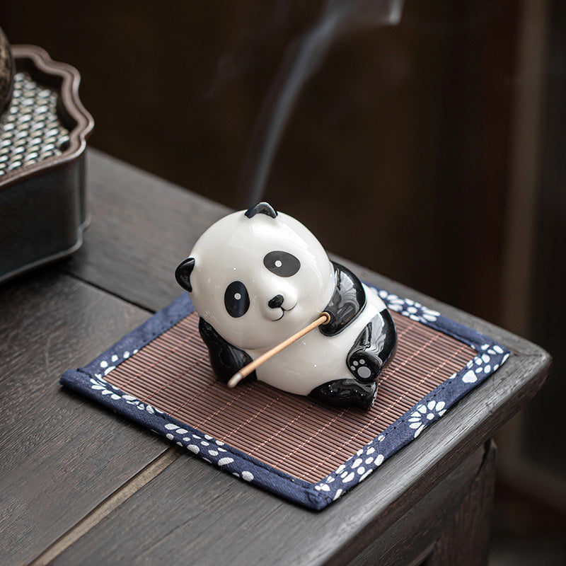 Handcrafted Ceramic Animal Figurine Incense Burner and Desktop Decoration