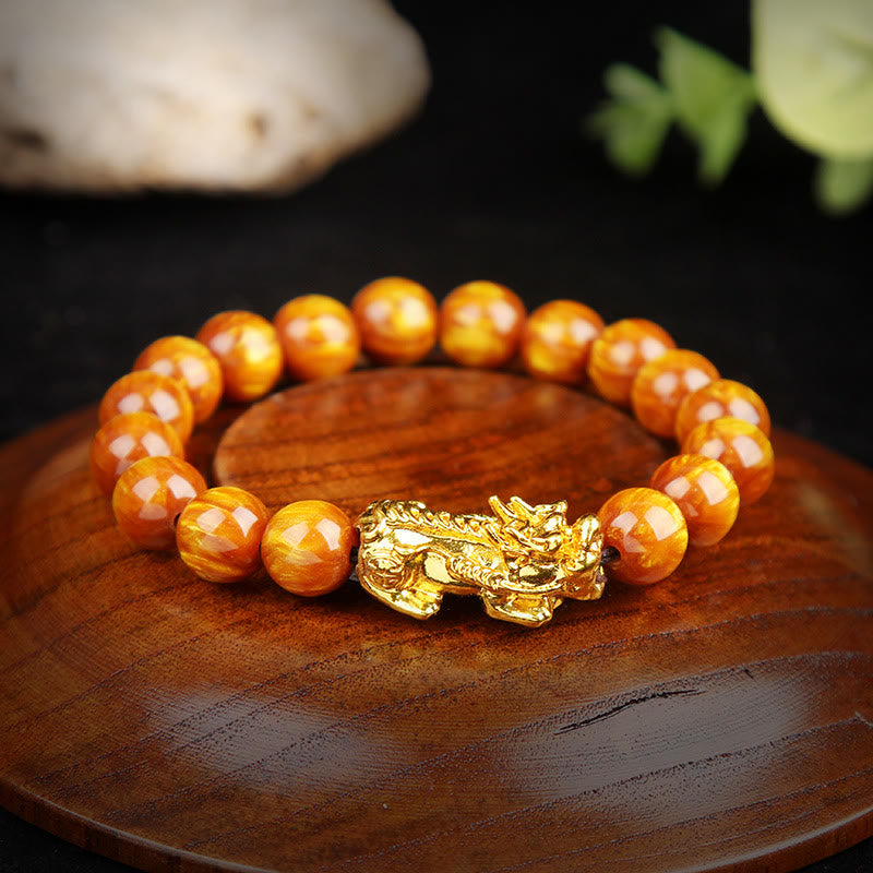 Lucky Golden Tiger Eye Abundant Pixiu Bracelet