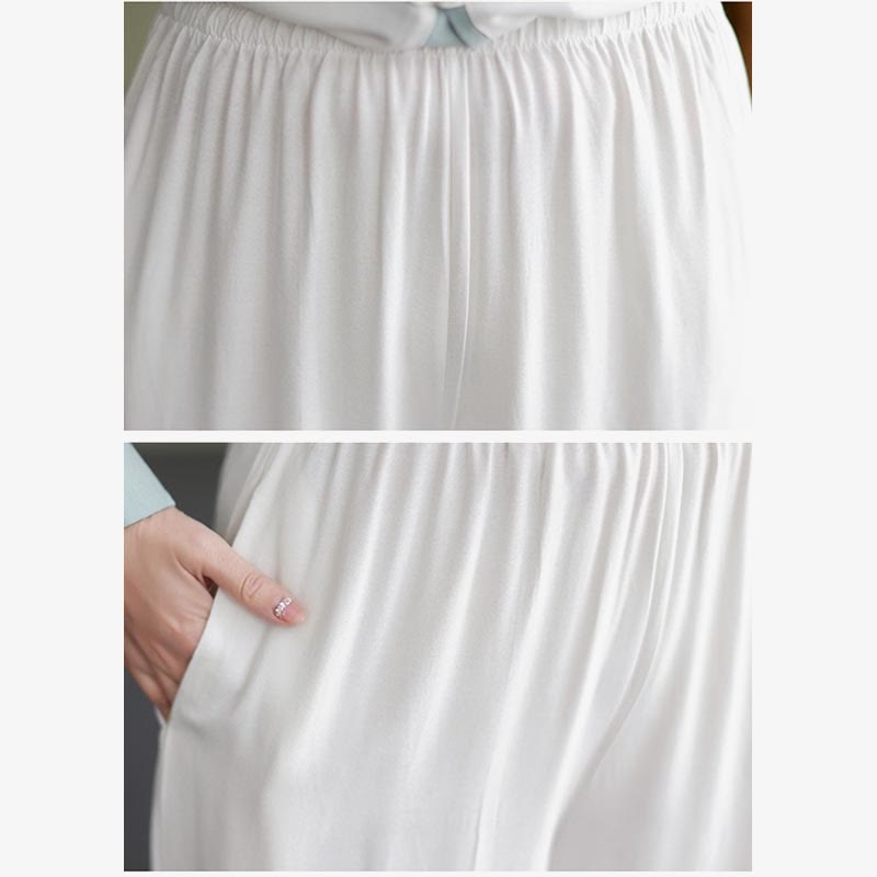 2Pcs Tang Suit Long Sleeve Shirt Top Pants Meditation Zen Tai Chi Cotton Linen Clothing Women's Set