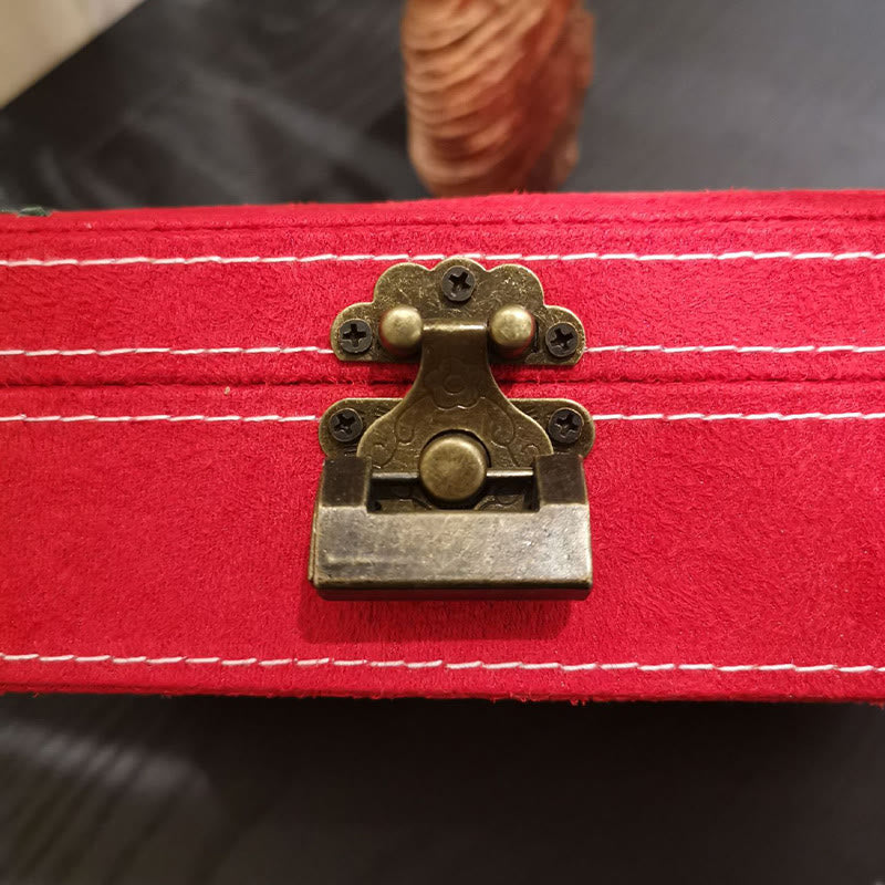 Floral & Dragonfly Flannel Single Layer Jewelry Organizer Box