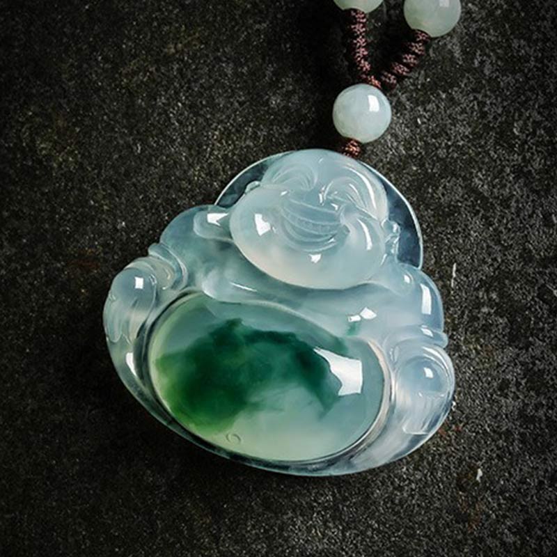Cyan Jade Luck Necklace Pendant