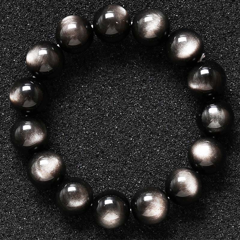 Natural Silver Sheen Obsidian Soothing Protection Bracelet