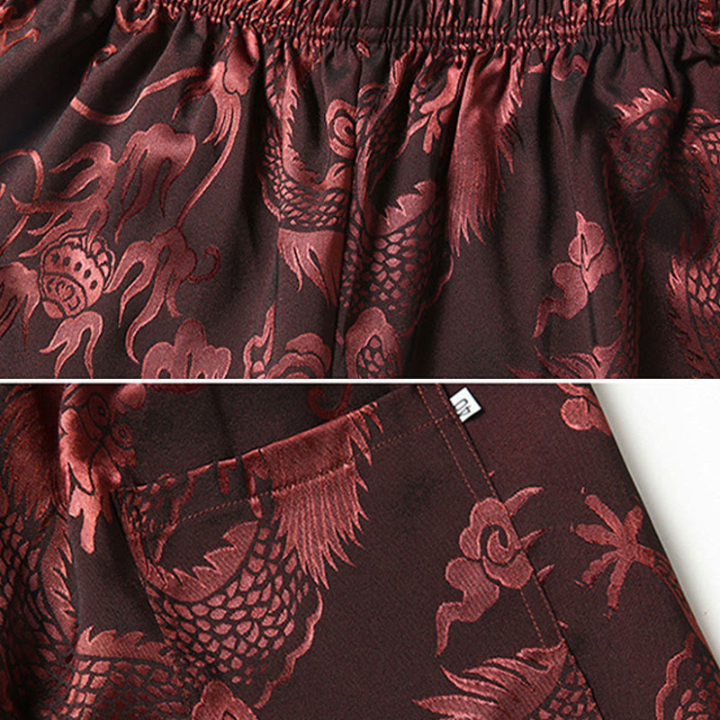 Tang Suit Men Hanfu Chinese Dragon Traditional Clothes Kung Fu Shirt Uniform Long Sleeved Coat Tops and Pants Clothing Men's Set