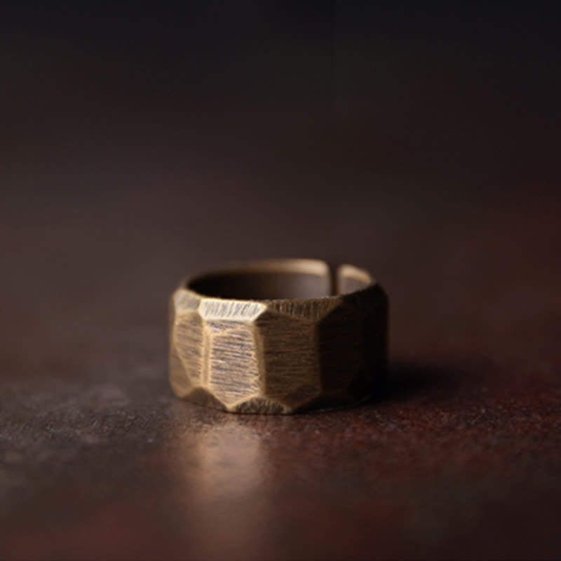 Tibetan Simple Design Copper Wealth Ring