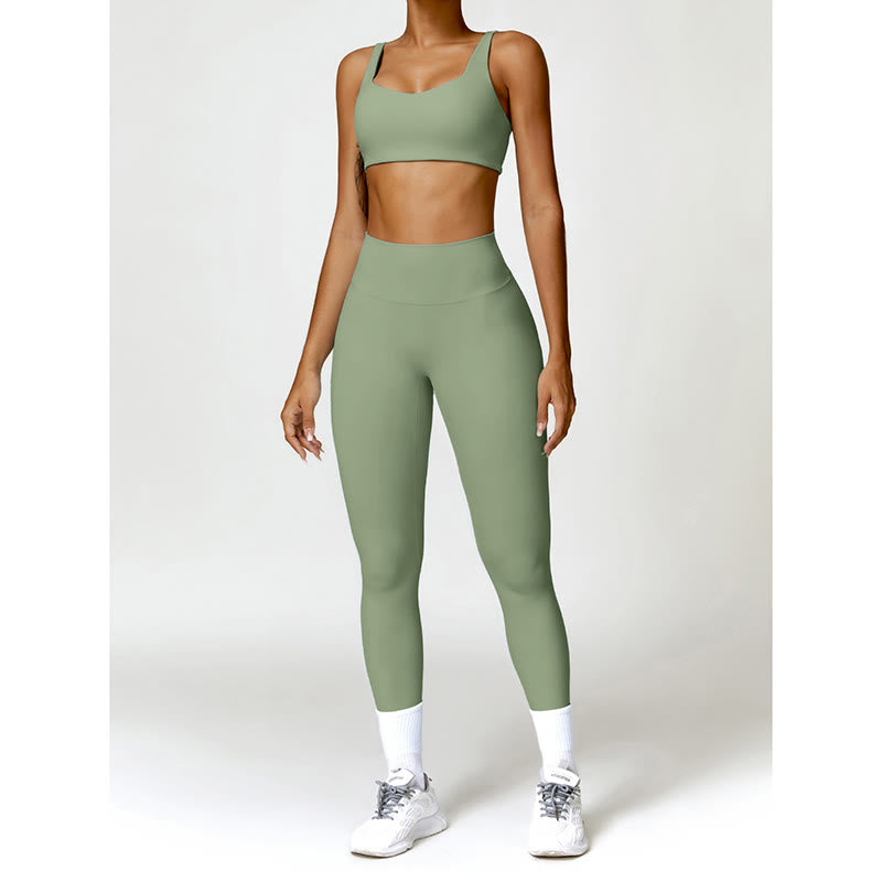 Breathable Stretch Backless Yoga Meditation 2-Piece Outfit