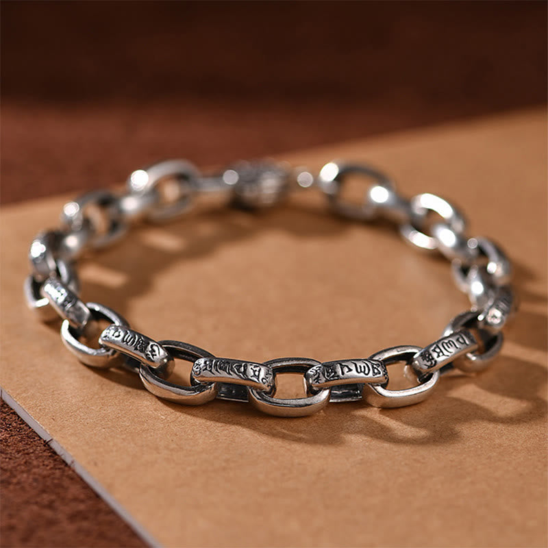 Hand-Engraved Copper Om Mani Padme Hum Vajra Mantra Bracelet