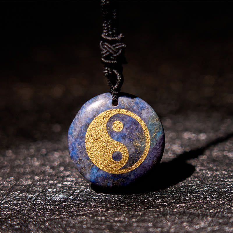 Various Crystal Amethyst Tiger Eye Green Aventurine Yin Yang Spiritual Necklace Pendant