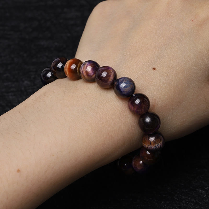 Natural Purple Tiger Eye Protection Strength Bracelet